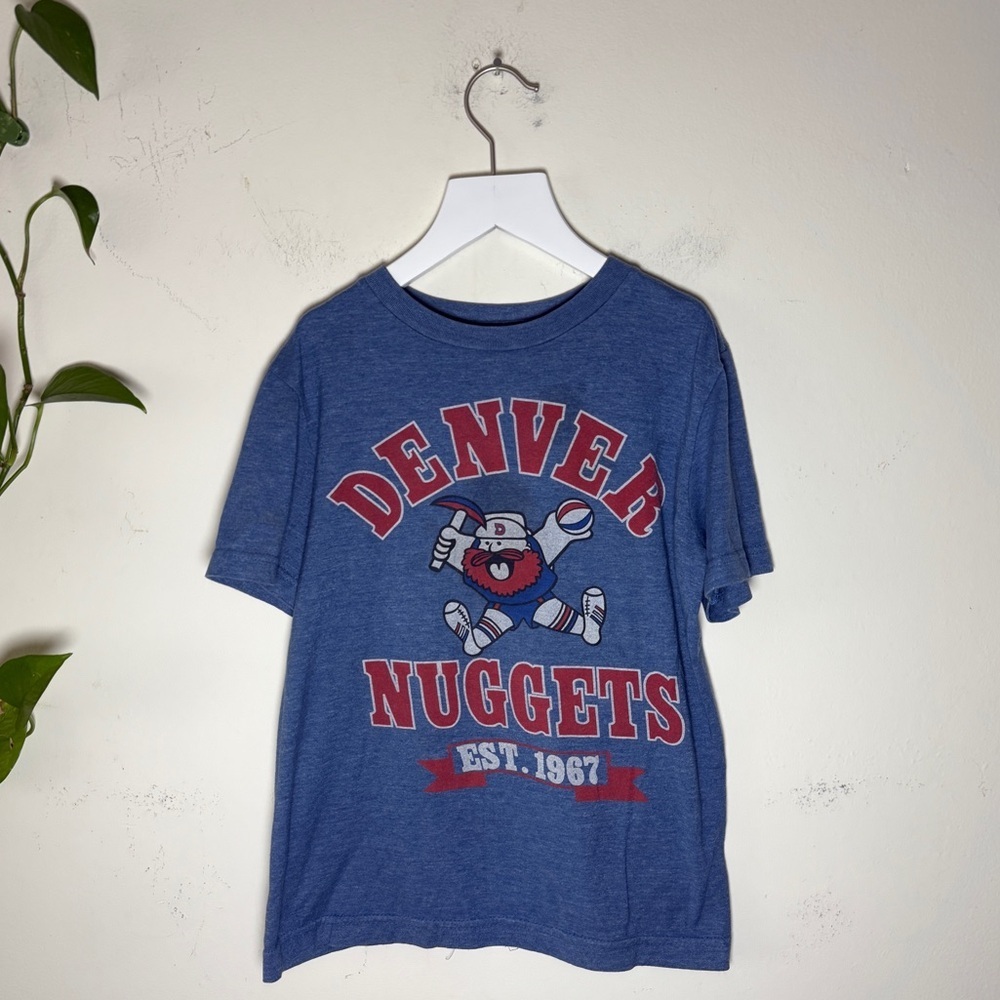 NBA Denver Nuggets Kids Vintage Look Soft Blue Tee {8}